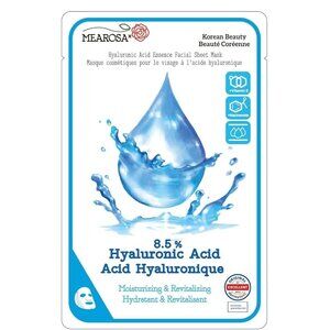 Mearosa 8.5% Hyaluronic Acid Niacinamide Vit E Vegan Facial Sheet Mask - 5 Pack